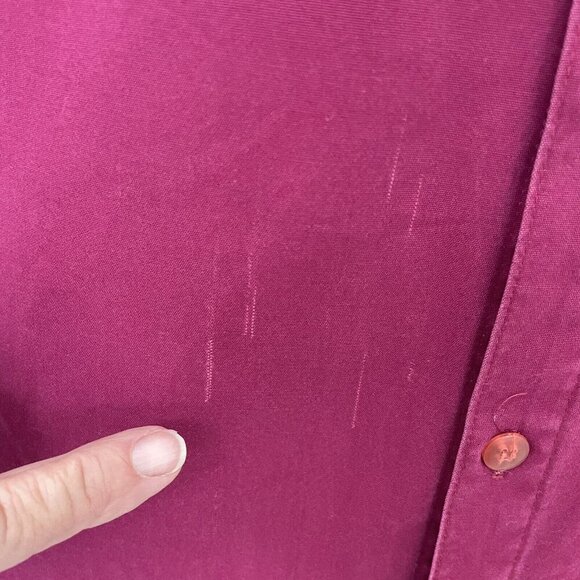 Columbia Canvas Shirt Men’s XL Long Sleeve Button Up Cranberry Red 100% Cotton - Picture 5 of 13